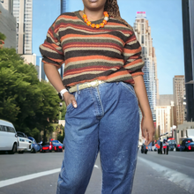 Load image into Gallery viewer, 80s Vintage Crew Stripe Wool Sweater Oarsmon Logo Unisex Size XL -Lucille Golden Vintage
