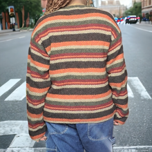 Load image into Gallery viewer, 80s Vintage Crew Stripe Wool Sweater Oarsmon Logo Unisex Size XL -Lucille Golden Vintage
