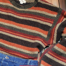 Load image into Gallery viewer, 80s Vintage Crew Stripe Wool Sweater Oarsmon Logo Unisex Size XL
