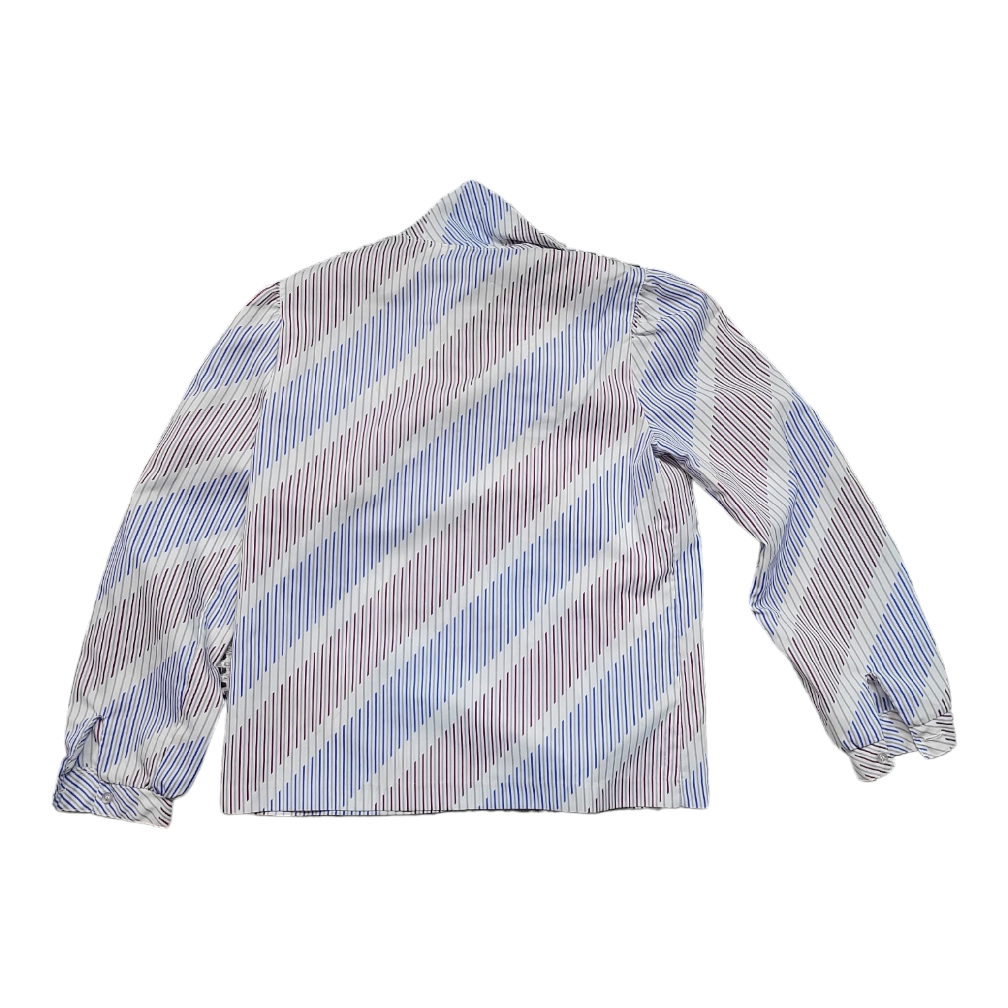 70s Vintage Stripe Secretary Blouse With Bow The Petite Concept Size S