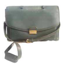 Load image into Gallery viewer, 1970s Coach Combination Lock Leather Briefcase Green Messenger Bag
