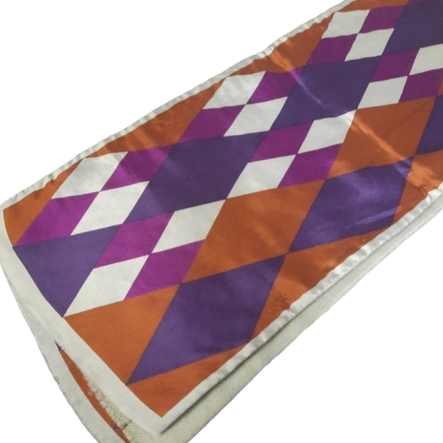 1970s Oscar de la Renta Silk & Wool Diamond Print Scarf