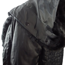 Load image into Gallery viewer, Vintage Fur/Mink Hooded Coat Lining size L Black Coat Liner

