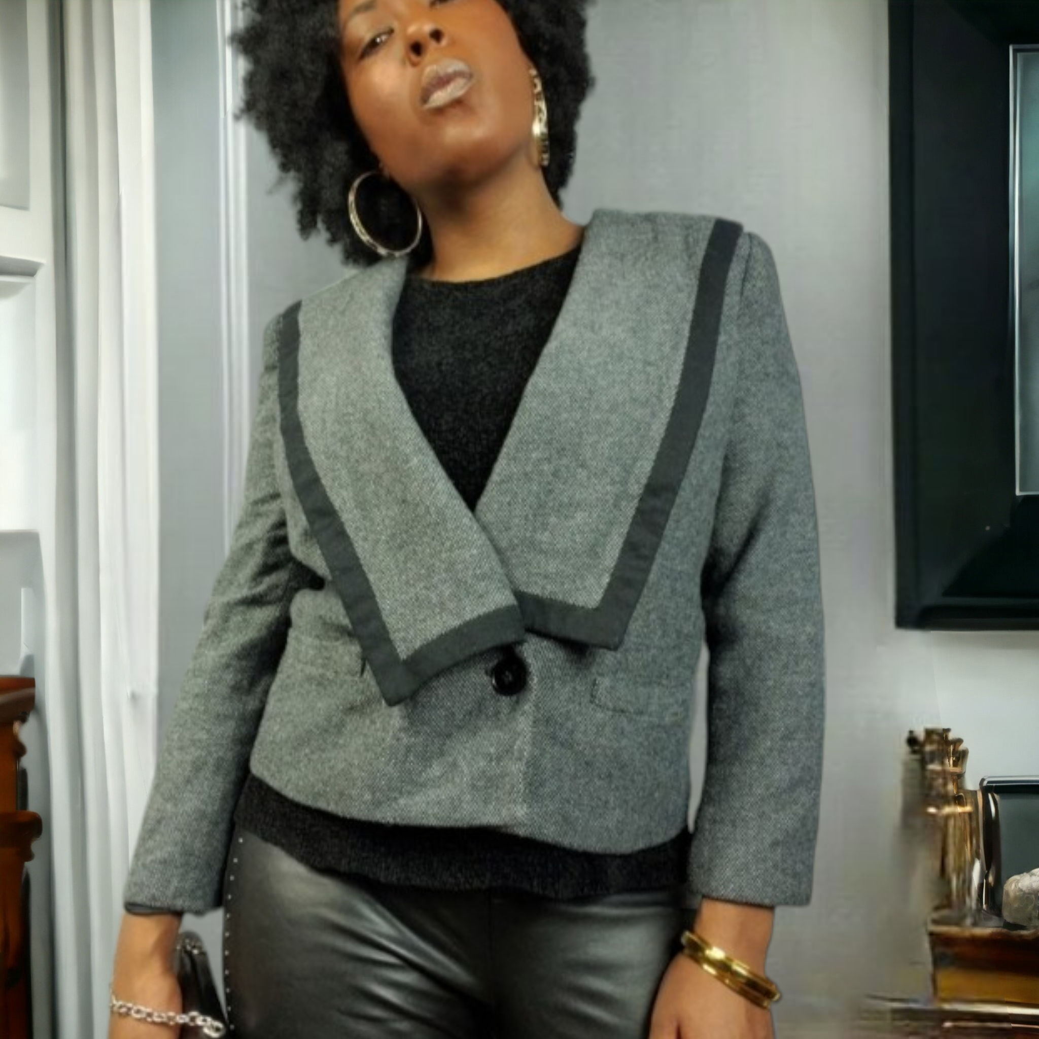 Vintage SASSON Crop Jacket Blazer Size Large