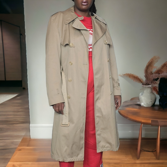 Vintage Trenchcoat Gender Neutral Tan Size L