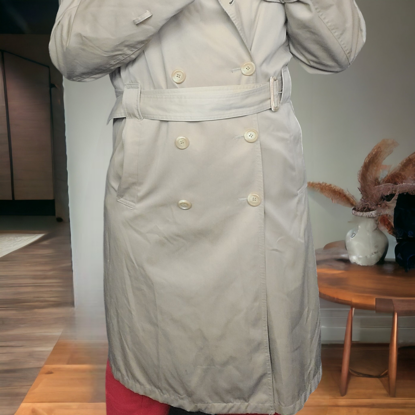 Vintage Trenchcoat Gender Neutral Tan Size L