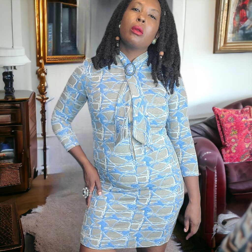 1960s Vintage Mod Knit Dress N.P.C. Fashions Size M