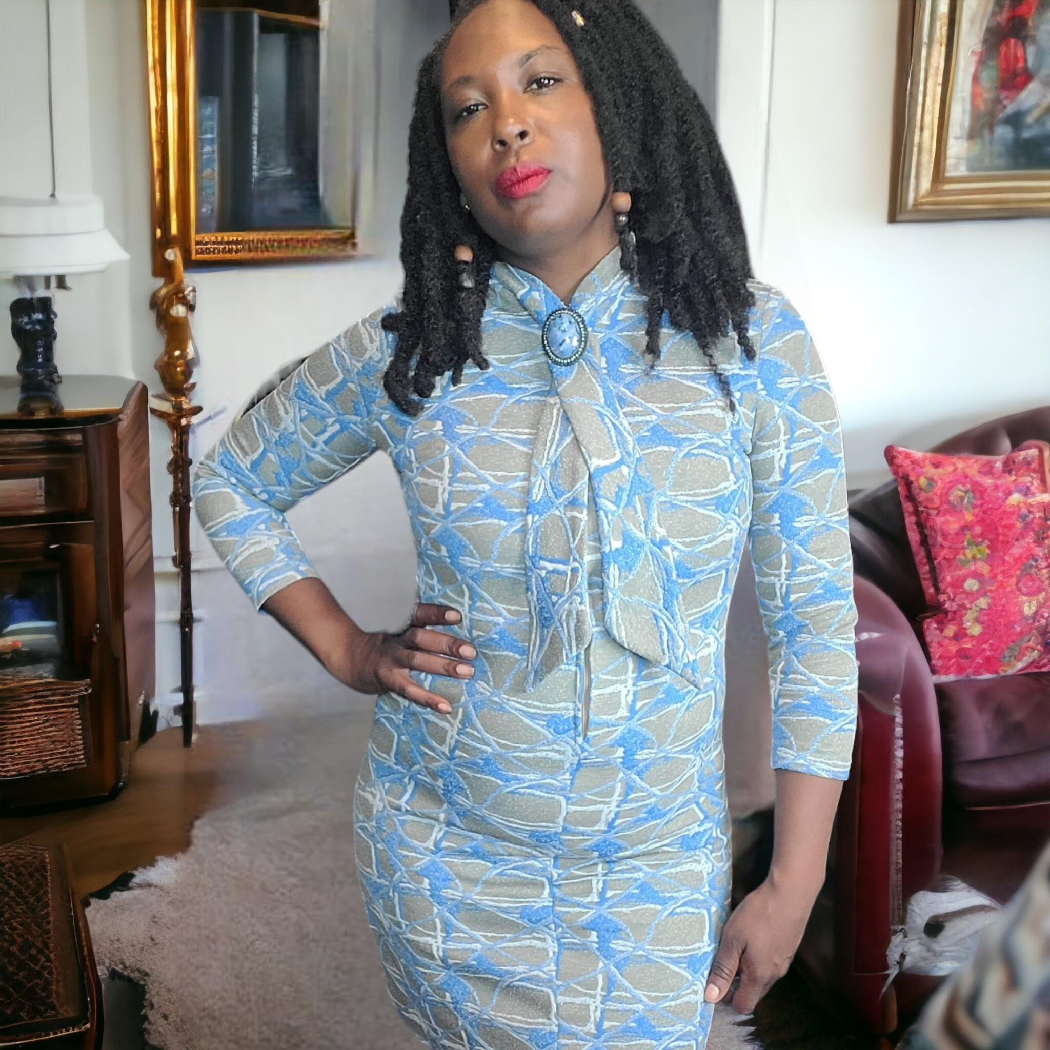 1960s Vintage Mod Knit Dress N.P.C. Fashions Size M