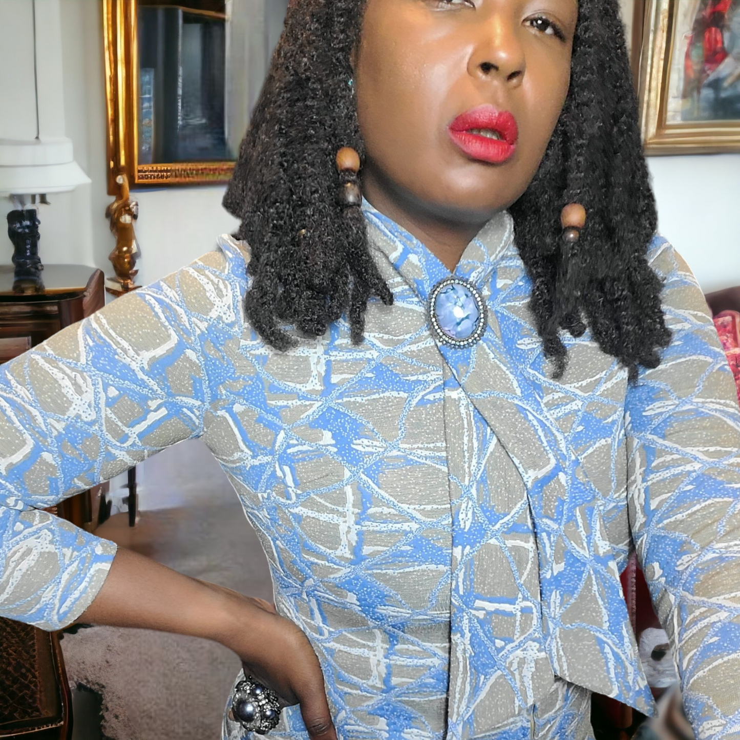 1960s Vintage Mod Knit Dress N.P.C. Fashions Size M