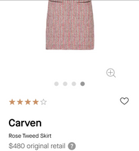 Load image into Gallery viewer, Carven Rose Tweed Skirt Size 36 Lucille Golden Vintage
