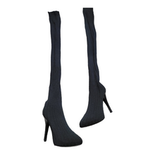 Load image into Gallery viewer, Dolce &amp; Gabbana Black Wool Thigh High Sock Pumps size 38
