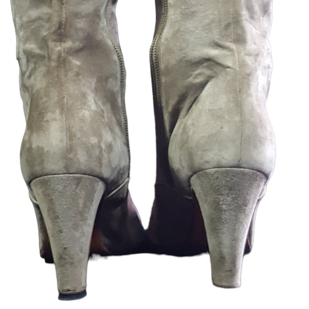 70s Vintage Gucci Suede Riding Boots Vibram Sole Size 36