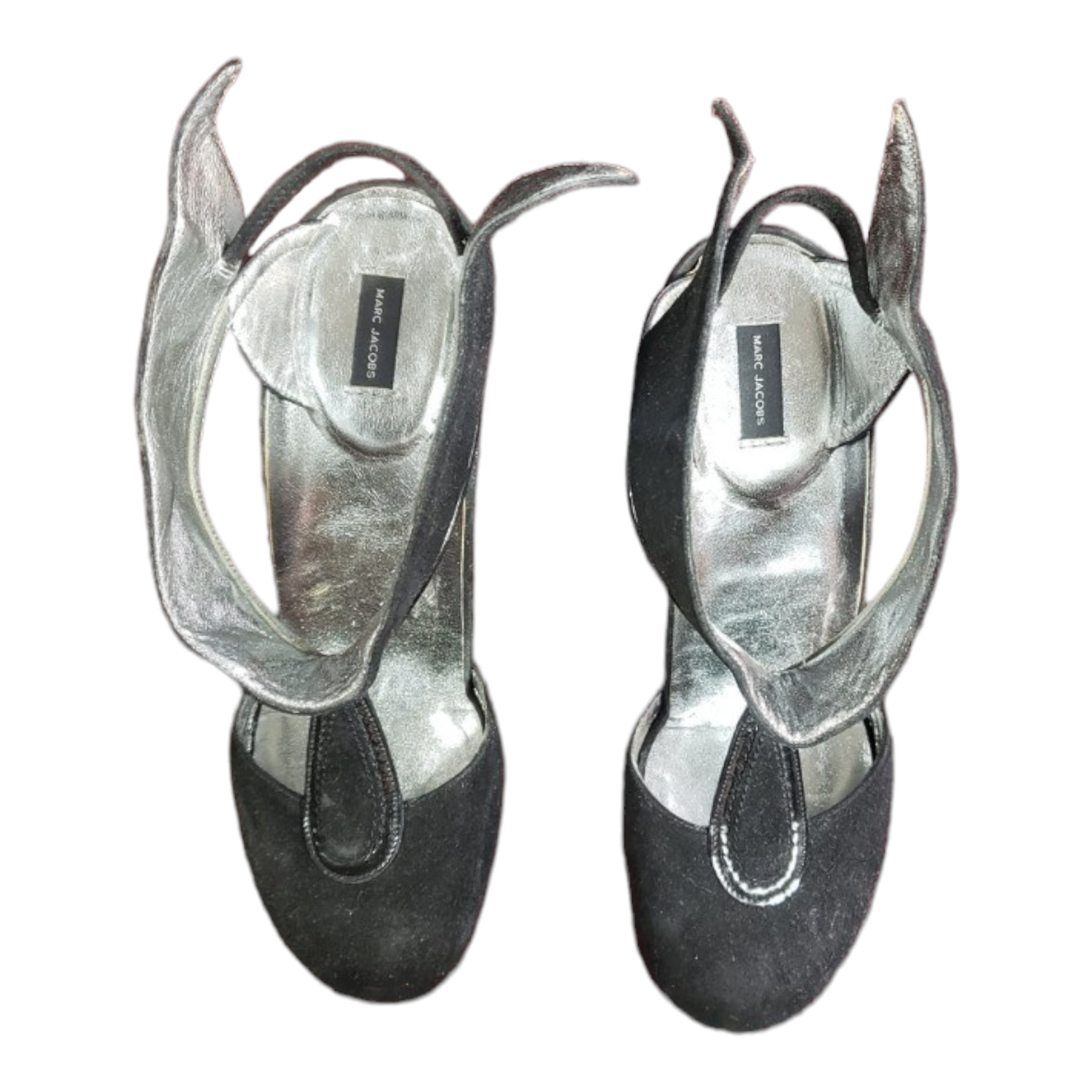 Marc Jacobs Black Suede Y-Strap Pumps size 36.5