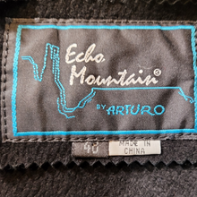 Load image into Gallery viewer, Vintage Black Boho Suede Fringe Leather Vest Echo Mountain Size XL