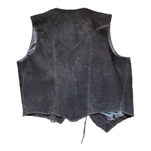 Load image into Gallery viewer, Vintage Black Boho Suede Fringe Leather Vest Echo Mountain Size XL