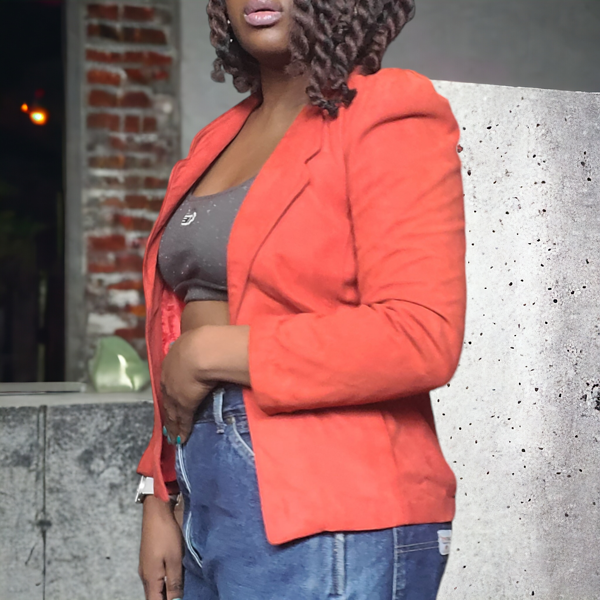 Vintage Red Suede Leather Jacket Assemblage 90s Minimalist Vintage Lucille Golden Vintage 