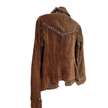 Load image into Gallery viewer, Vintage Suede Leather Cow Girl Jacket 1990s Saguaro West Size S
