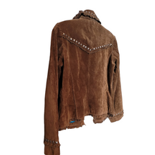 Load image into Gallery viewer, Vintage Suede Leather Cow Girl Jacket 1990s Saguaro West Size S