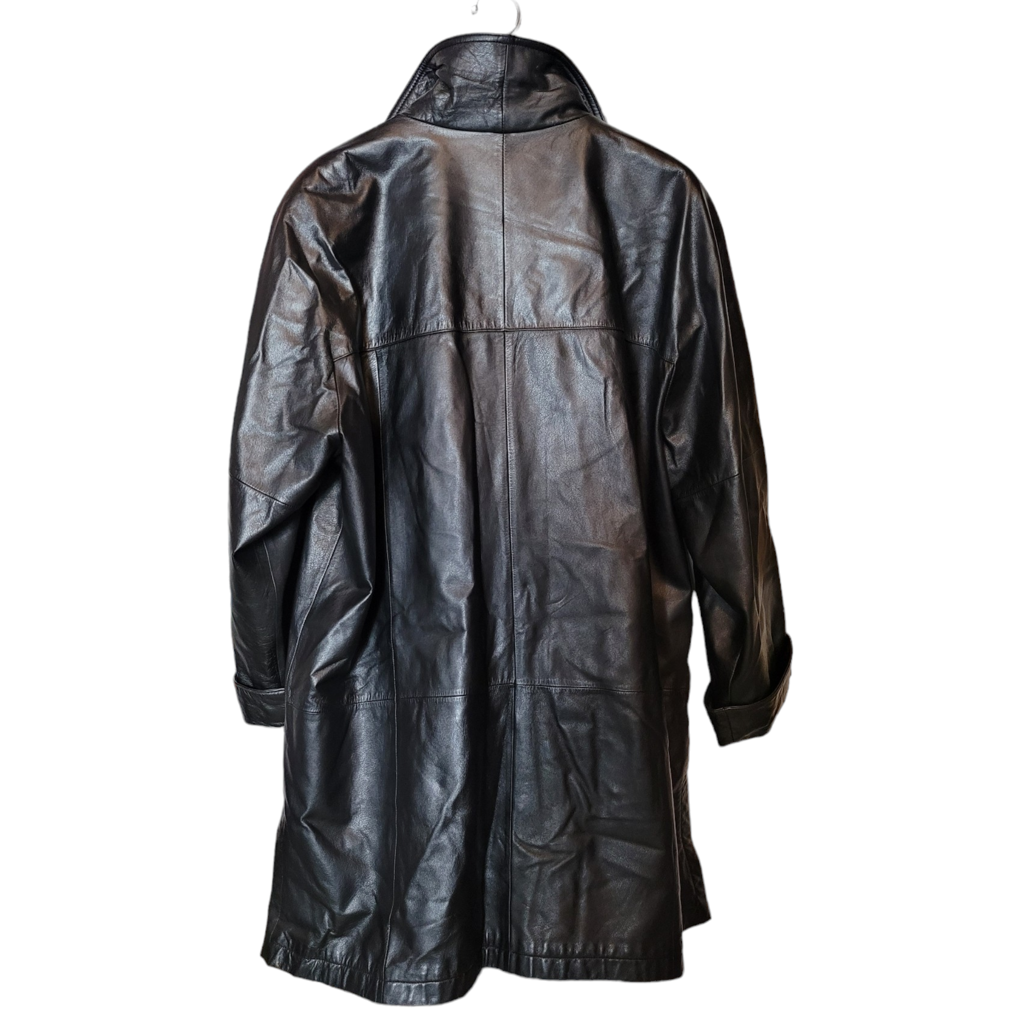 2000s Black Leather Swing Jacket Silhouettes Size 2X