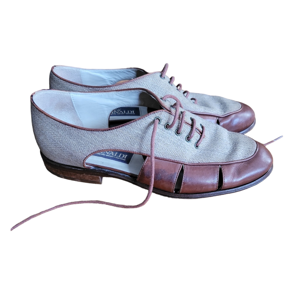 Vintage Rinaldi Distinctive Womens Footwear Made In Italy Cut Out Loafers Shop Lucille Golden Vintage 