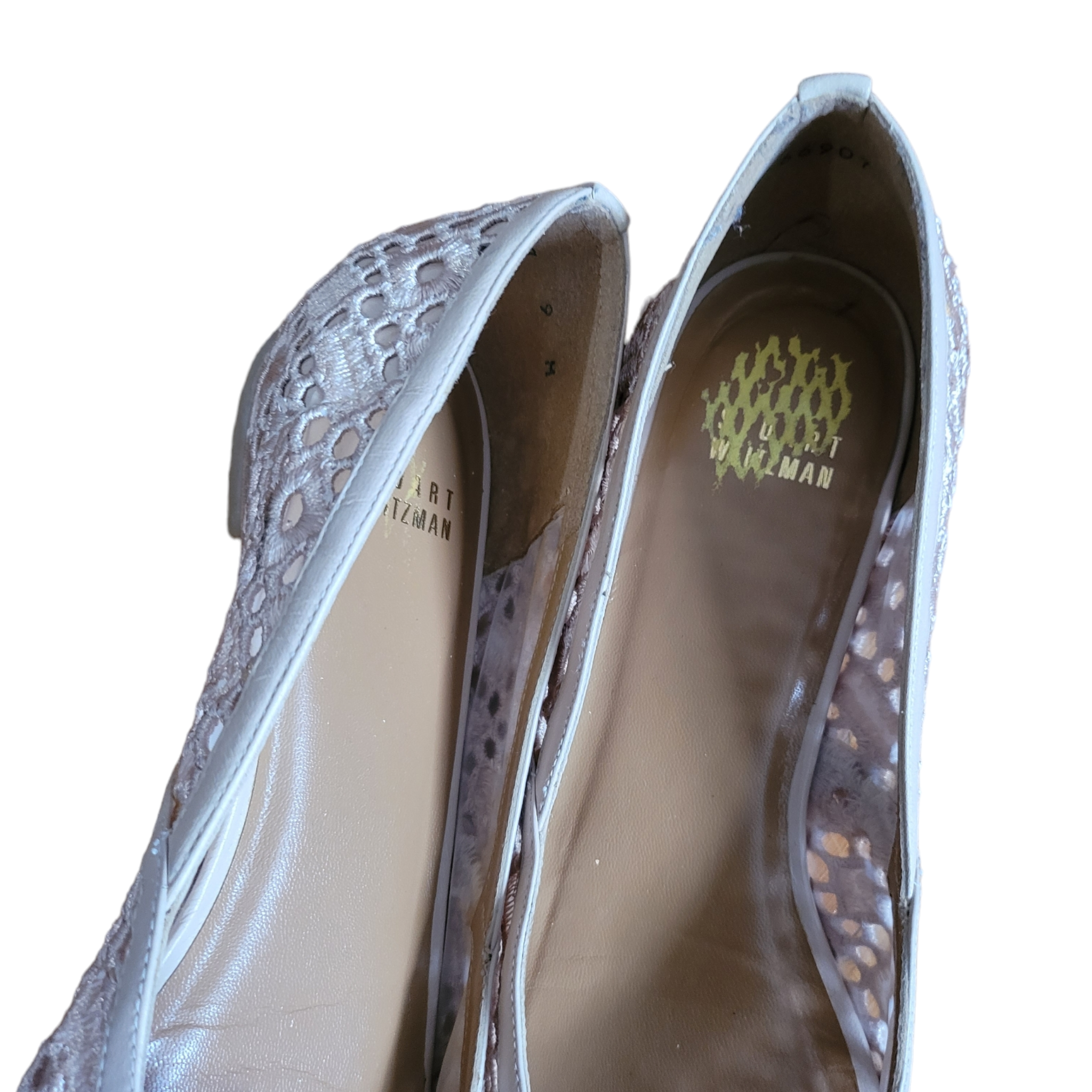 Stuart Weitzman Lace Ballerina Bridal Flats Size 9
