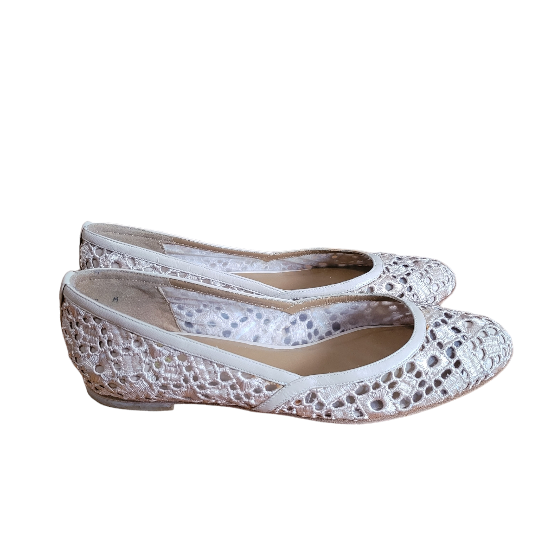 Stuart Weitzman Lace Ballerina Bridal Flats Size 9