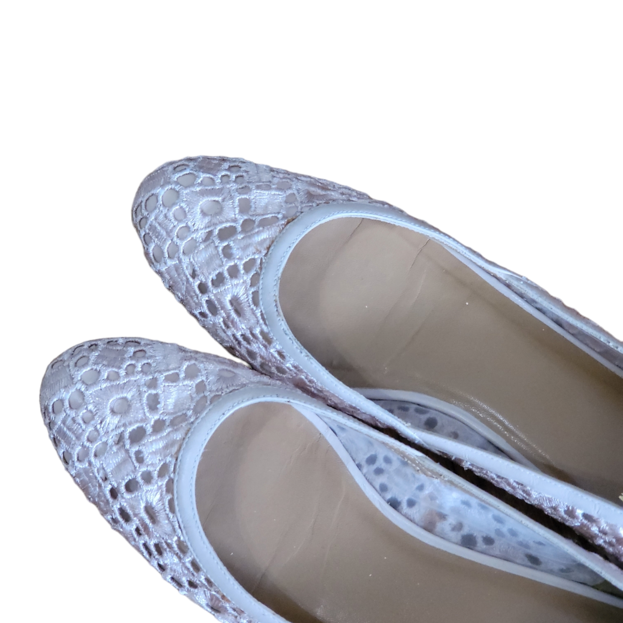Stuart Weitzman Lace Ballerina Bridal Flats Size 9