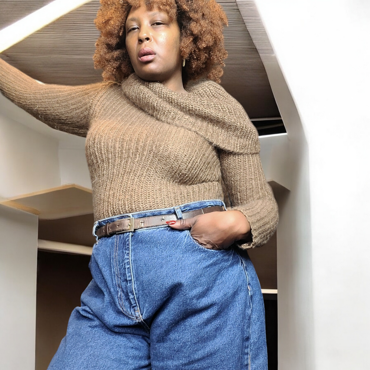 1990s Vintage Ralph Lauren Brown Mohair Sweater Size S – Lucille 