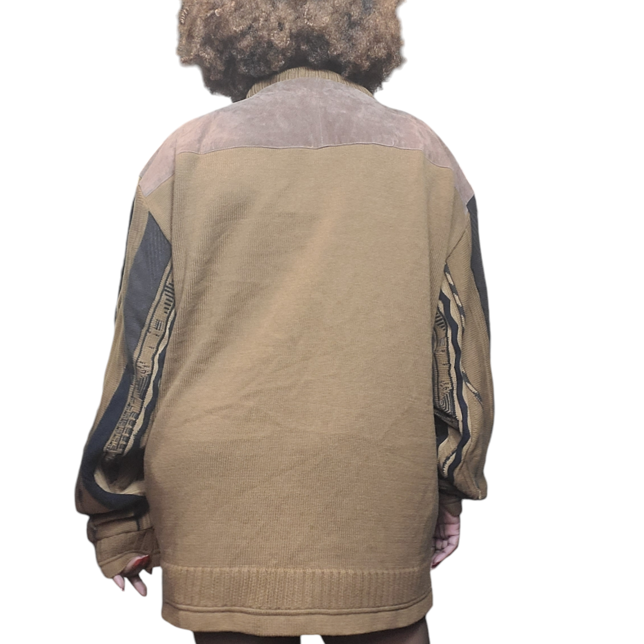 Vintage 2000s Steven Land Brown Leather Sweater