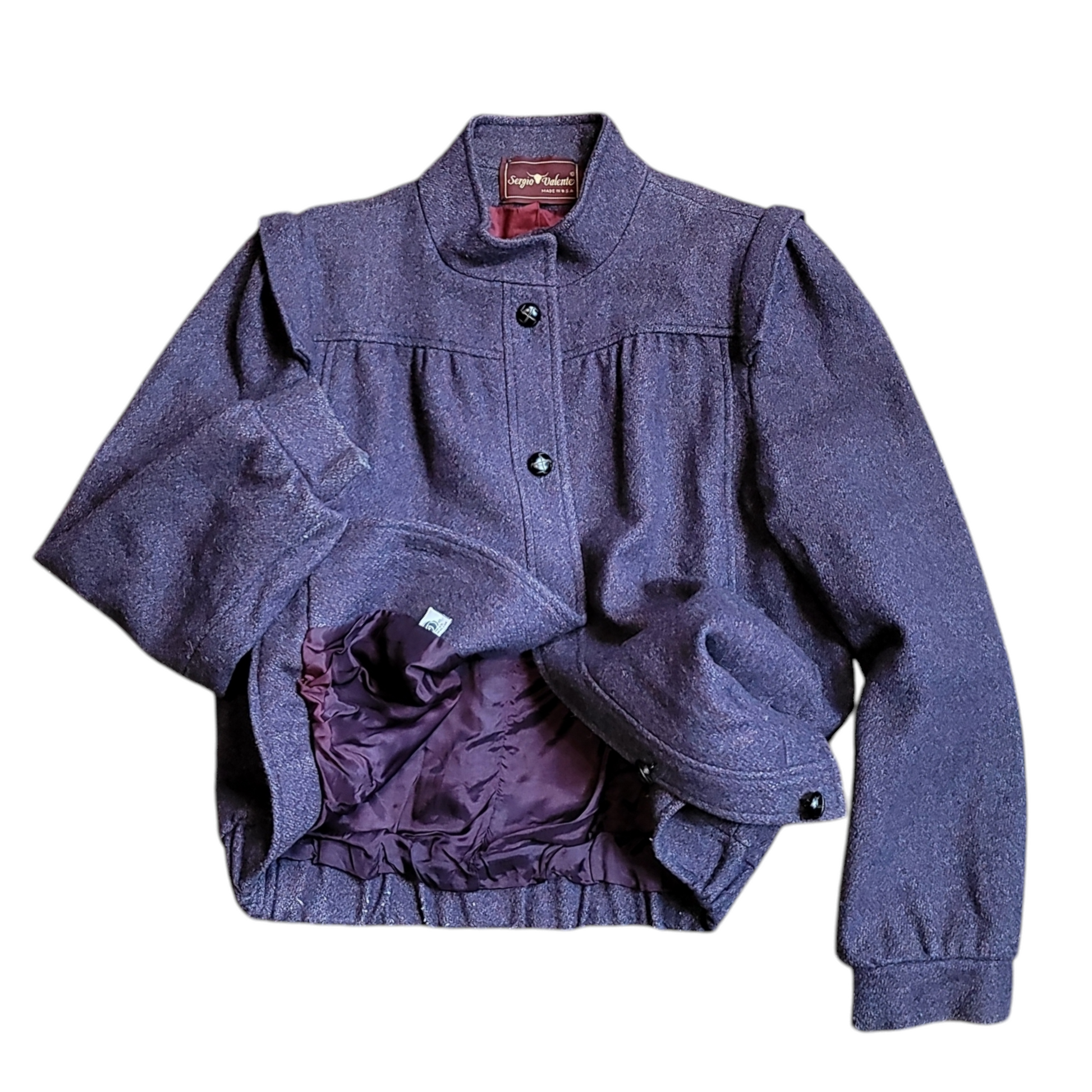 1970s Vintage Sergio Valente Wool Blend Jacket Womens Vintage Jackets and Coats Size M Lucille Golden Vintage 