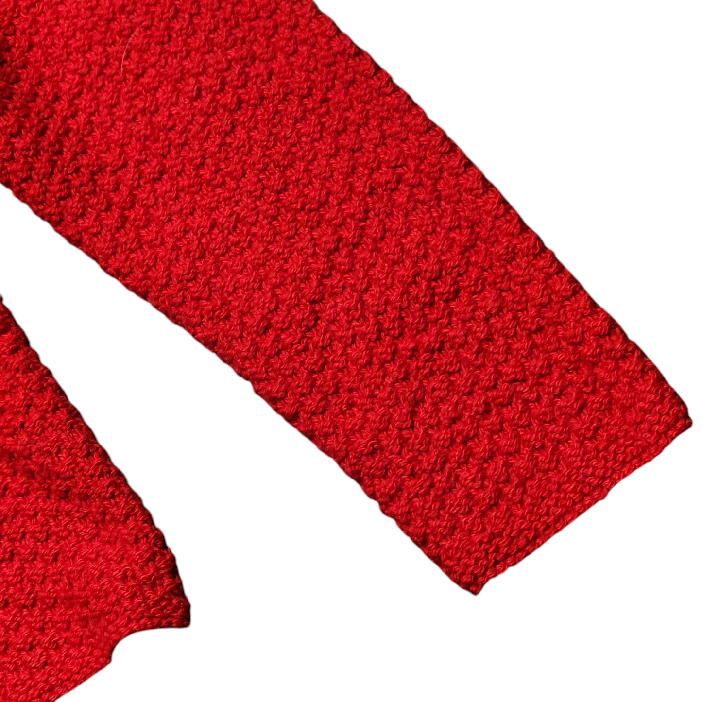 1960s Vintage Hand Made Crochet Red Knit Sweater, Keyhole Size M