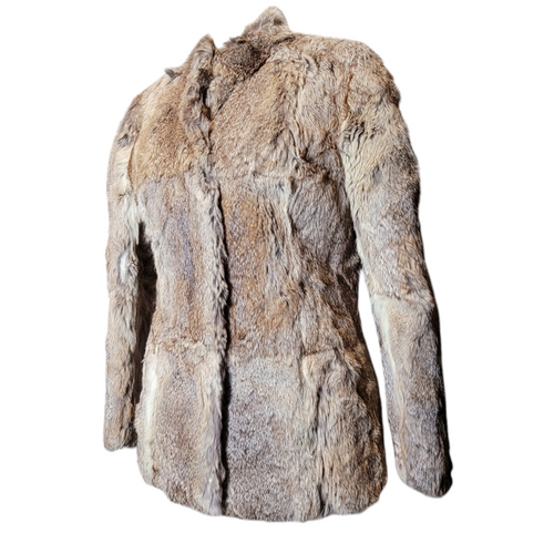VINTAGE RABBIT FUR JACKET COAT LUCILLE GOLDEN FUR COATS