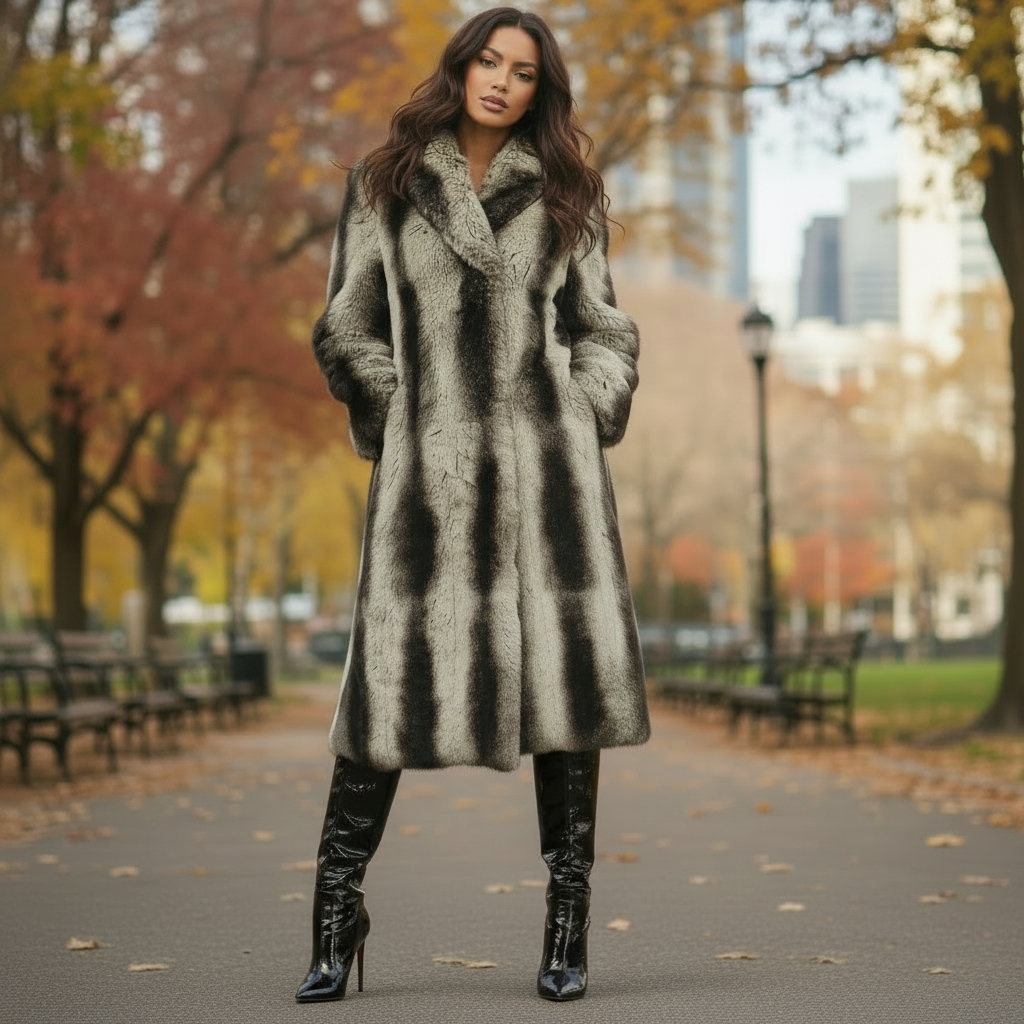  Womens Faux Fur Coats Vintage Jean Louis de Paris faux mink coat from the late 20th century, featuring classic French tailoring. Size S/M 