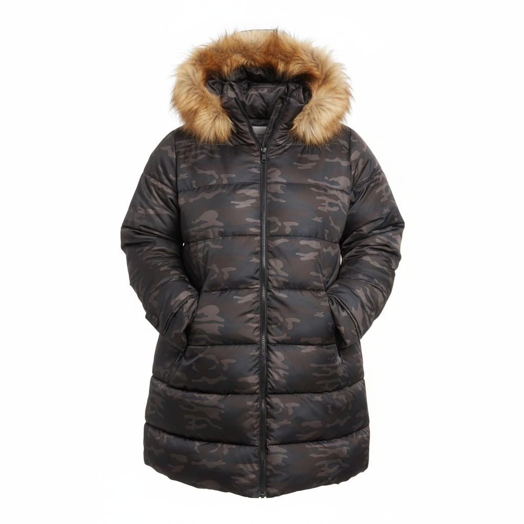 Lane Bryant Camo Puffer Coat With Hood Size 18/20