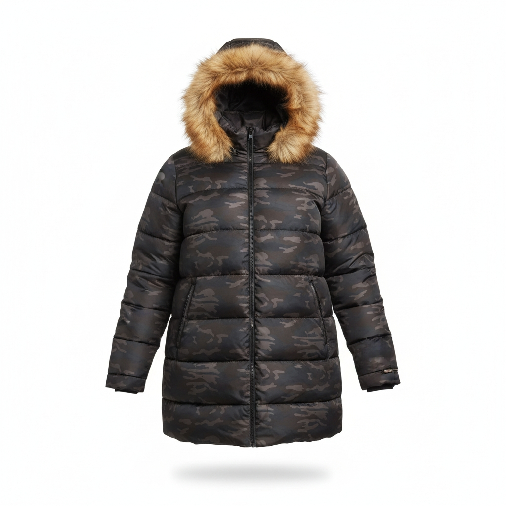 Lane Bryant Camo Puffer Coat With Hood Size 18/20