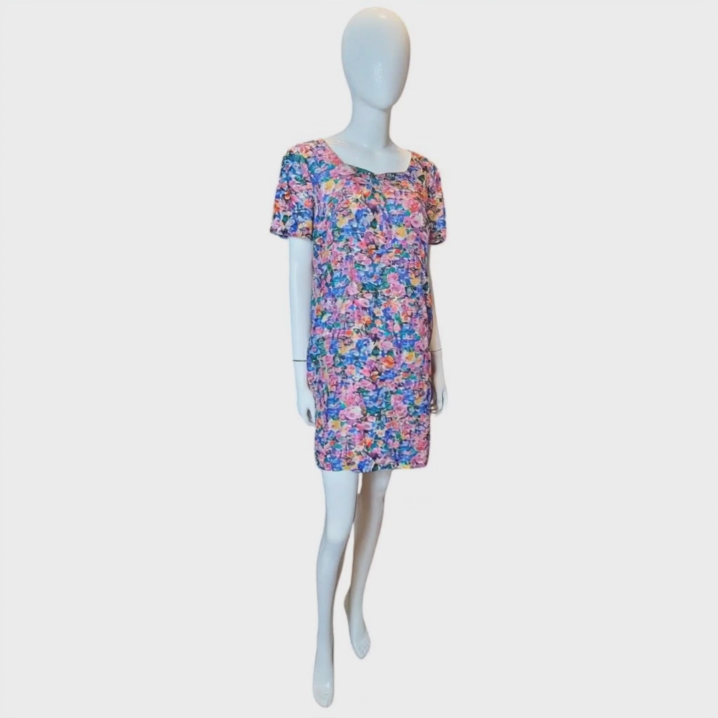 Vintage Silk Handmade Classic Floral Dress