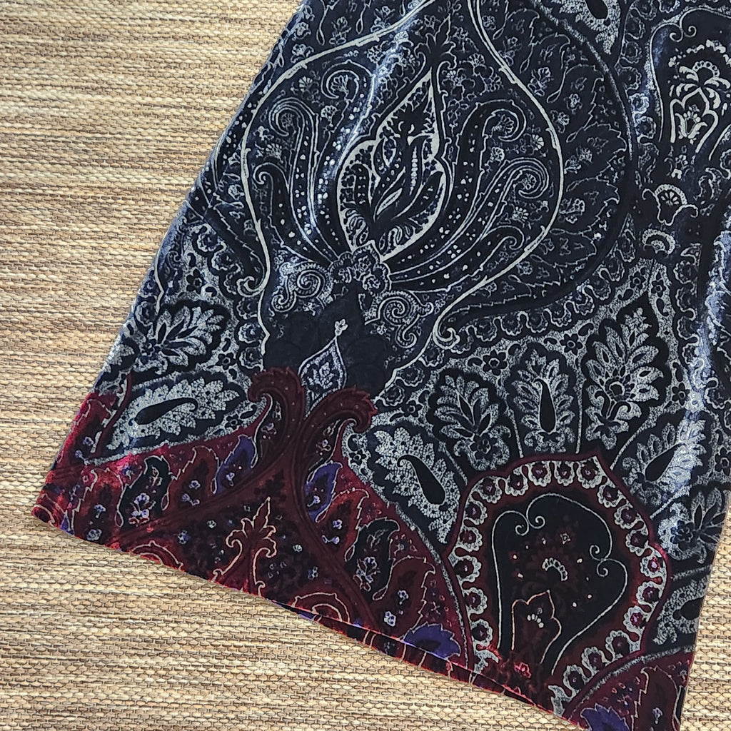 Vintage Sportmax Silk-Blend Paisley Velvet Dress | Made in Italy