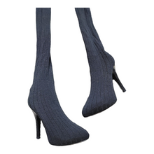 Load image into Gallery viewer, Dolce &amp; Gabbana Black Wool Thigh High Sock Pumps size 38
