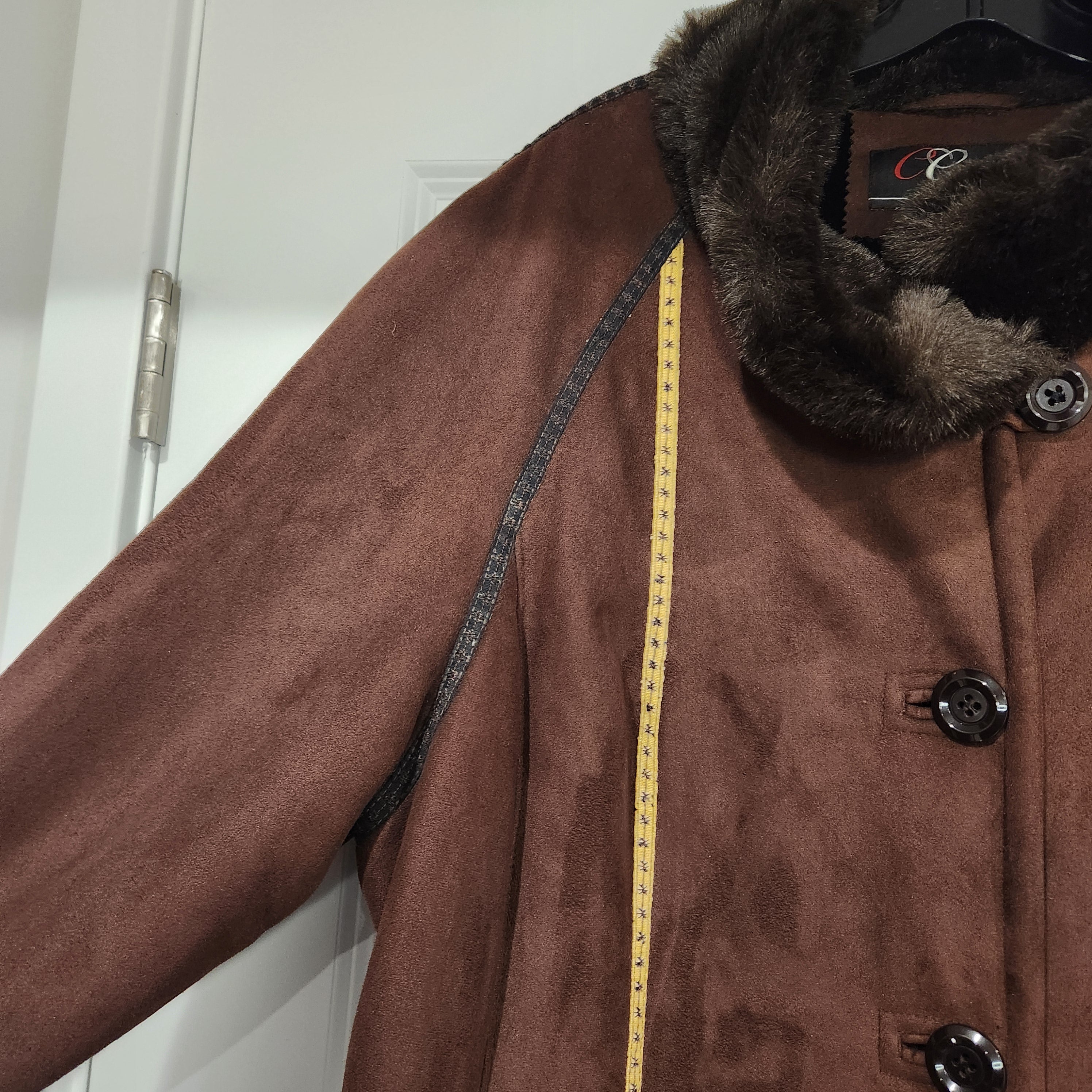 Gallery Collection Vintage Brown Suede Long Coat with Faux Fur Collar & Cuffs – Luxe Retro Outerwear Luxury, Retro, Suede Coat, Faux Fur Coat, Long Coat, Classic Outerwear, Elegant Winter Coat, 1970s–1990s Vintage Gen X Style Size 1X
