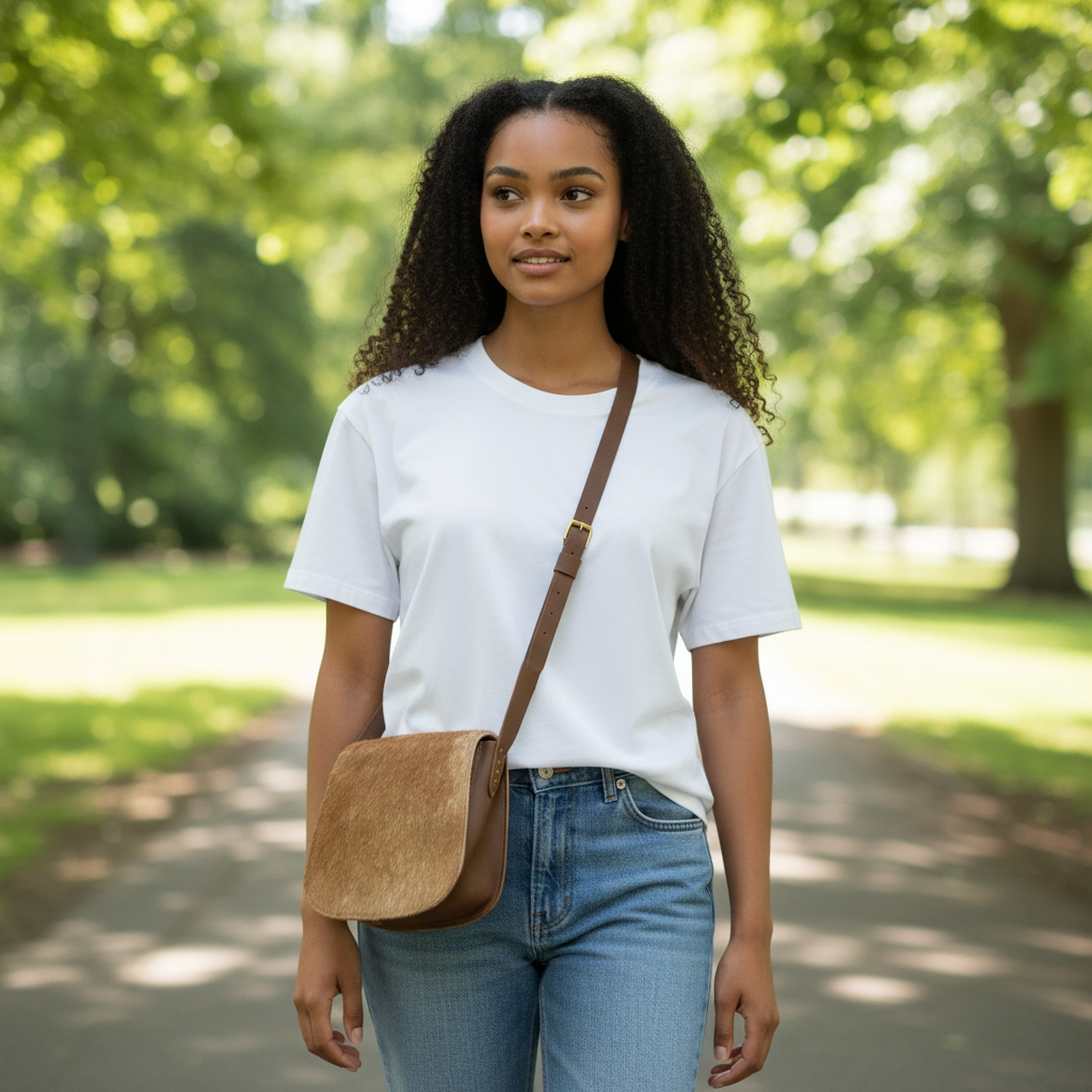 Atelier Luxembourg Leather Calf Hair Saddle Bag