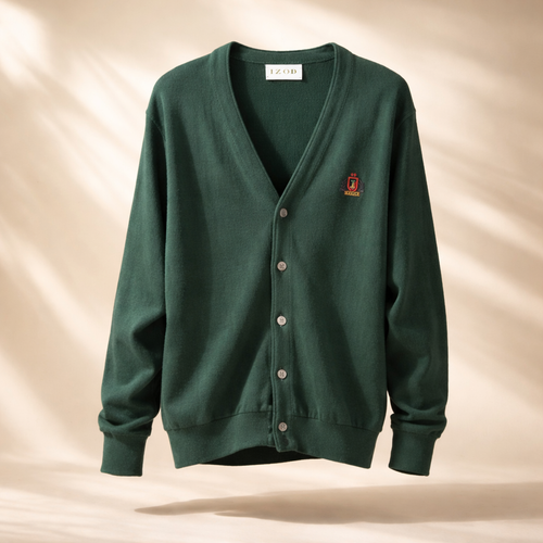 90's Green  Izod Cardigan, Sz L