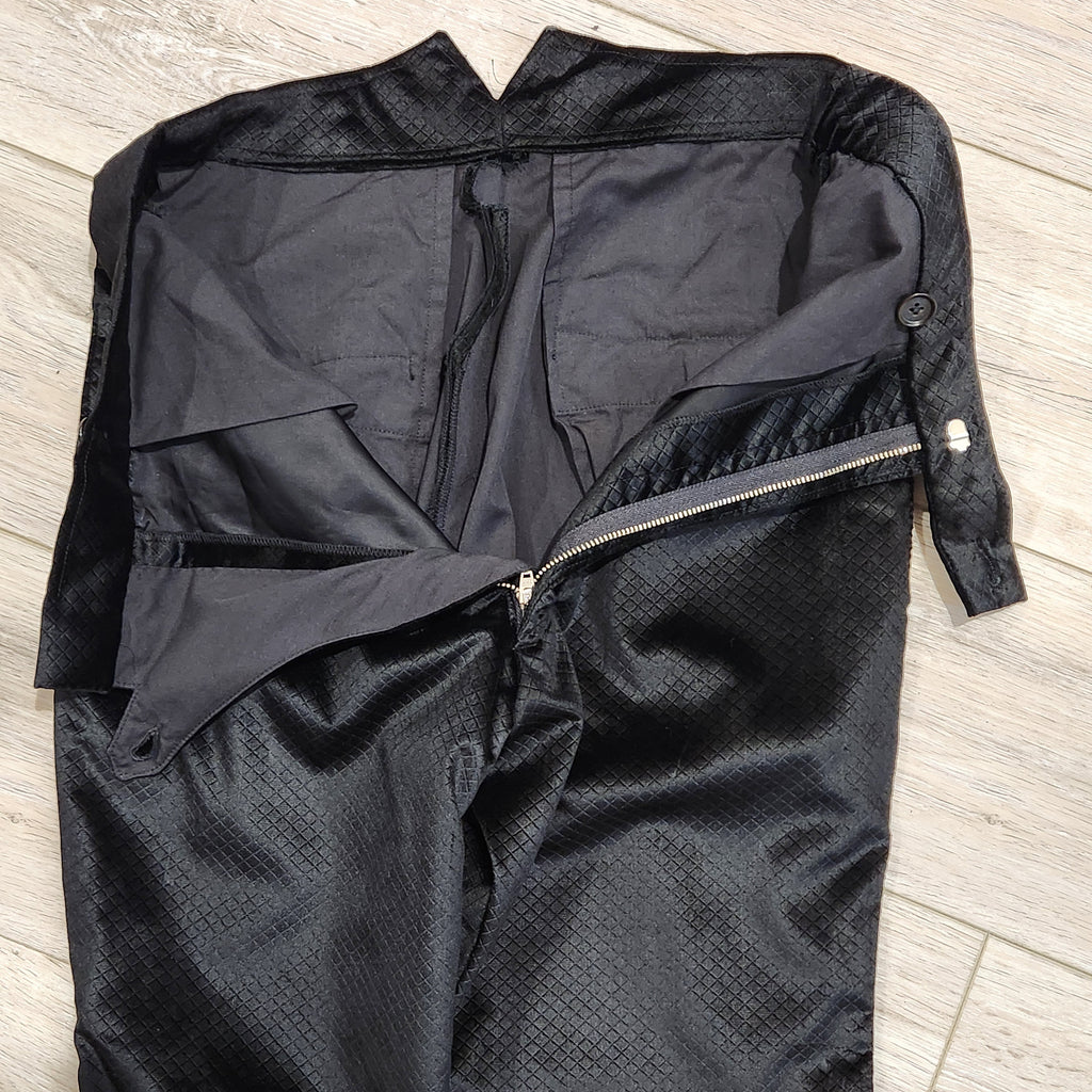 Men’s Black Diamond-Pattern Velvet Flared Trousers | Vintage