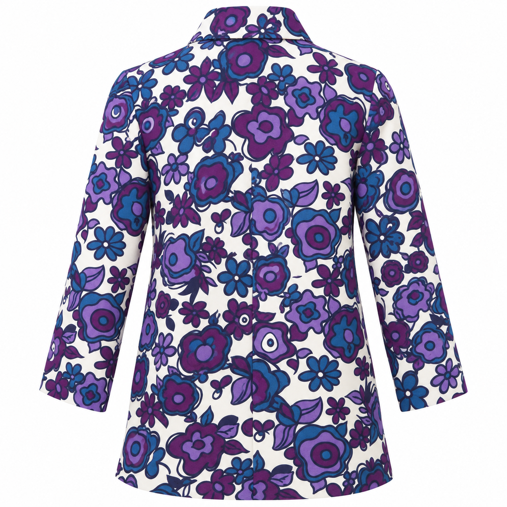 Vintage Floral Print Button Down Collared Shirt