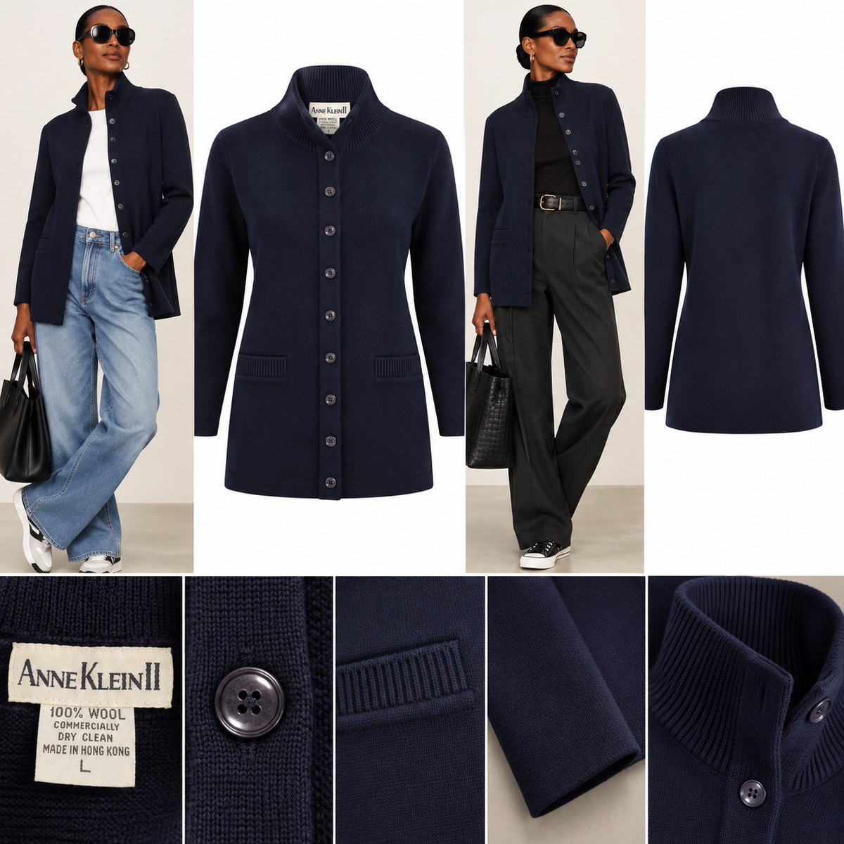 Classic Mock Neck Button Down Cardigan Sweater