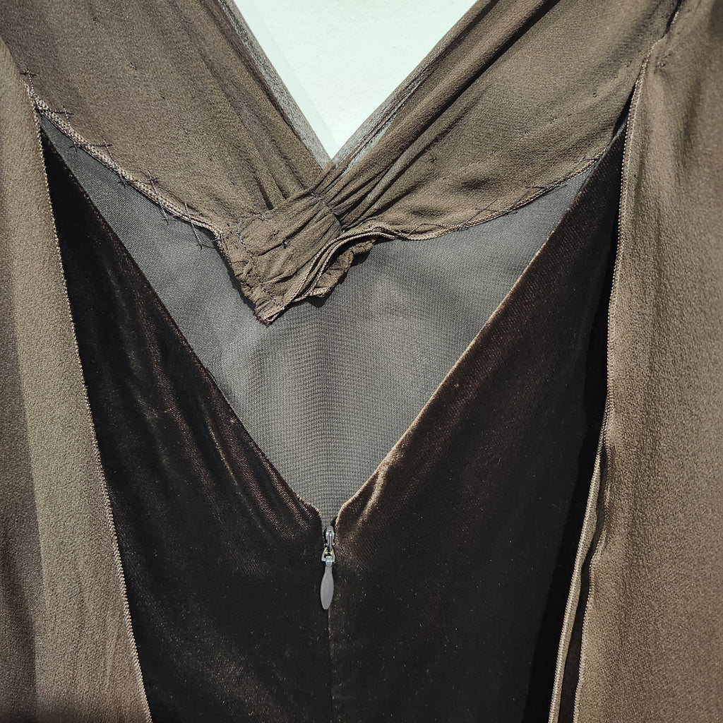 Armani Collezioni Chocolate Velvet & Silk Evening Gown | Made in Italy