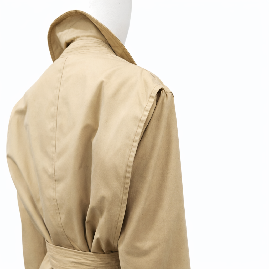 60s  Buoy Cloth Trench with Removable Wool & Camel Hair Lining Talon Zipper Size 38