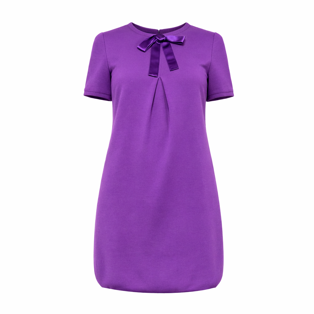 60s Mod Purple Wool Jersey Mini Dress Size M