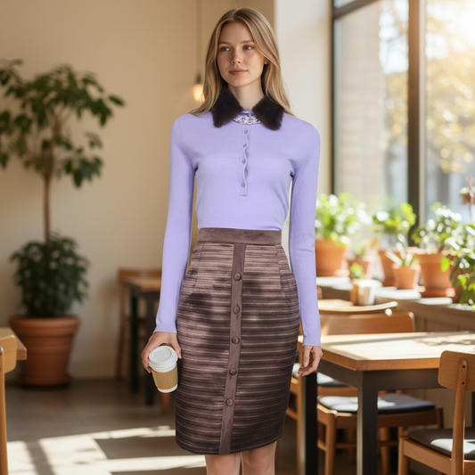 90s Brown Vintage Pencil Skirts Dior Boutique Size M