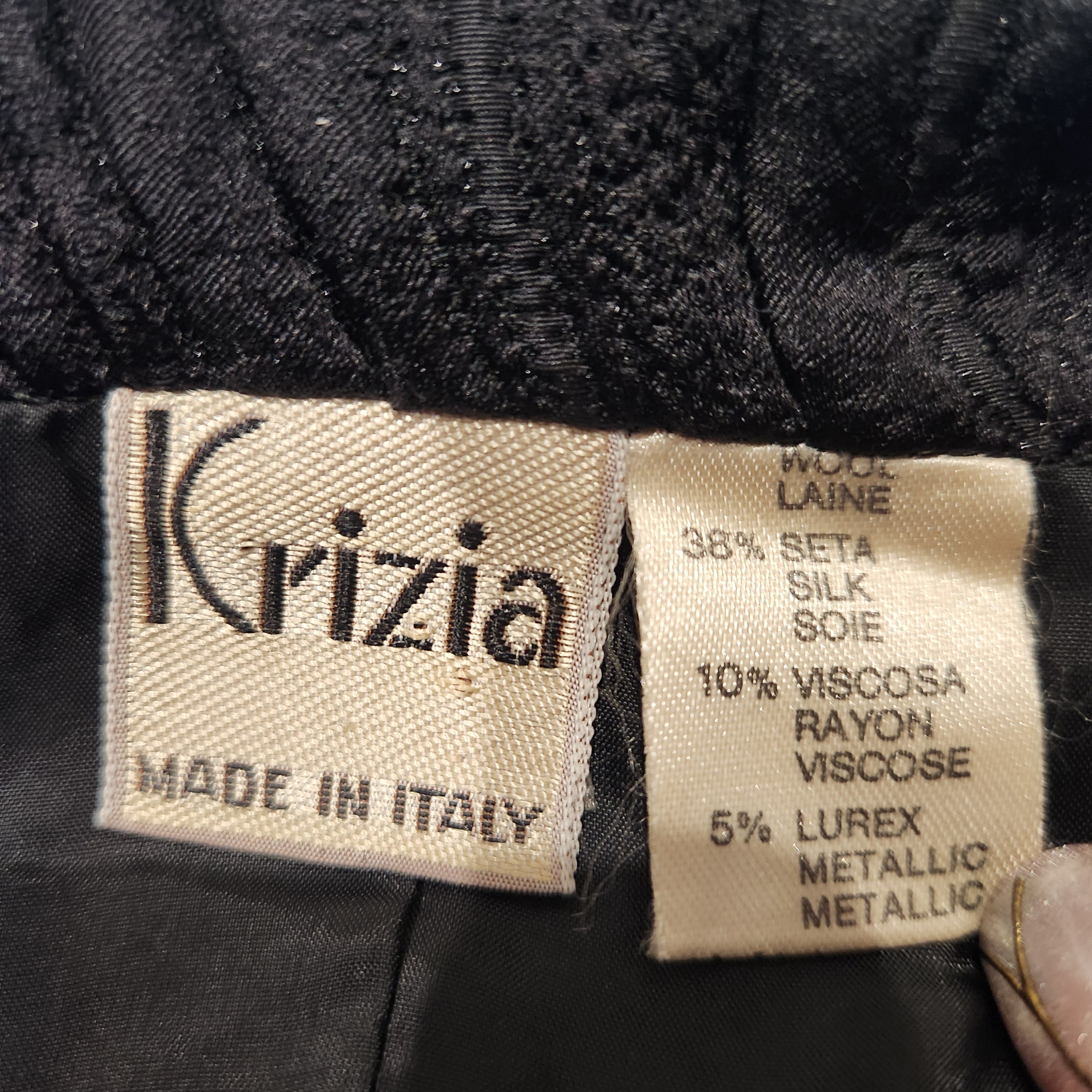 Early 2000s KRIZIA Vintage 90s Krizia Silk Jacquard Blazer • Made in Italy • Sculpted Italian Power Jacket Size 44