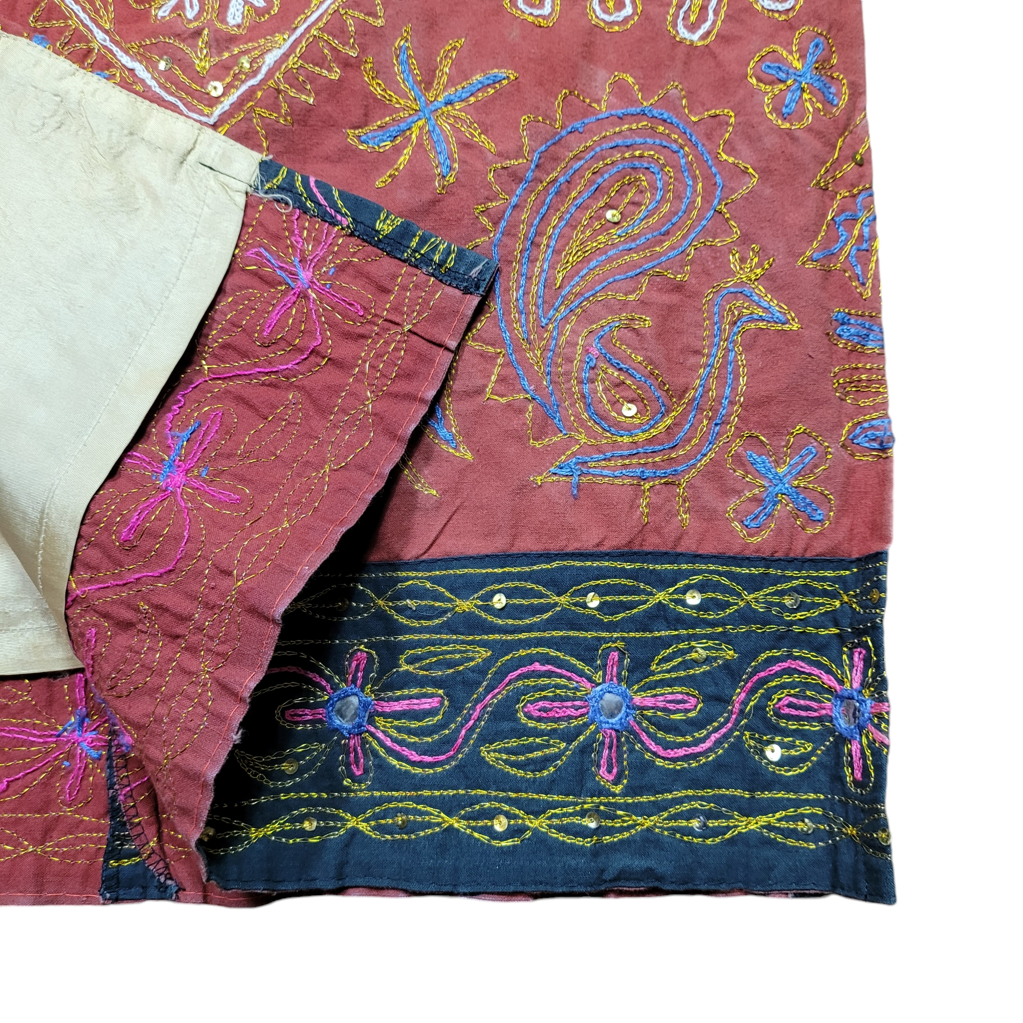 1990s Vintage Dona Jean Embroidered Midi Skirt Size S